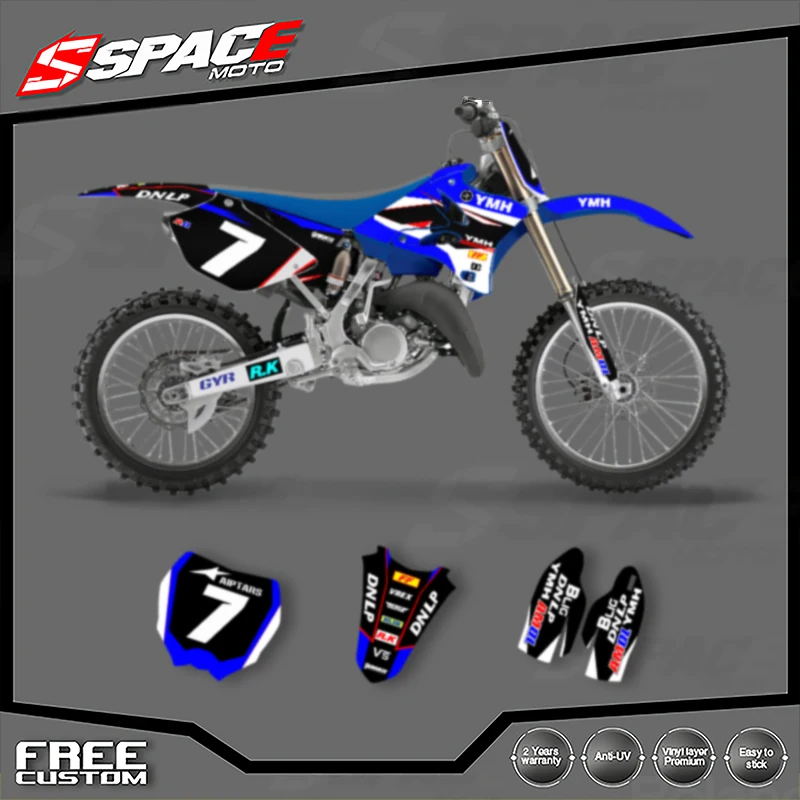 

SPACE Custom Motorcycle Graphics Background Decal for YAMAHA YZ125 250 2002 2003 2004 2005 2006 2007 2008-2014Stickers Kits 002