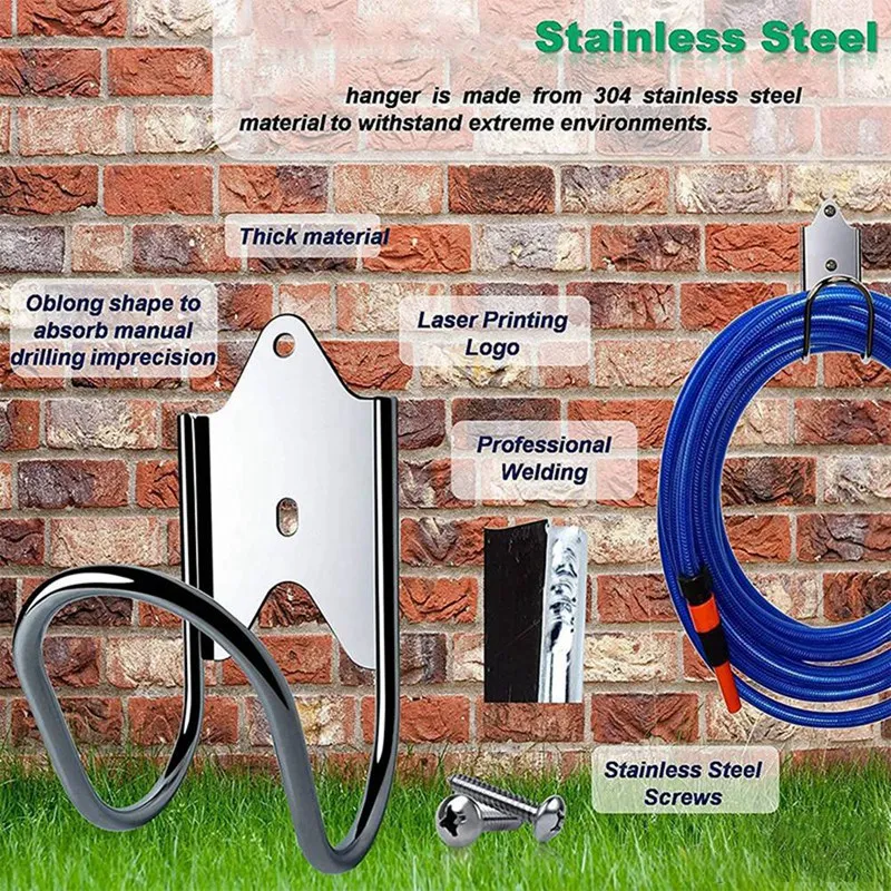 Garden Hose Holder Heavy Duty Garden Hose Hanger Wall Mount Fit For Water Hose, Extension Cords, Air Compressor Hose