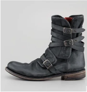 Medieval Pirate Cosplay Short Boots Vintage Punk Renaissance Stage Cosplay Fashion Footwear Round Toe Zipper Thick Heel Shoes