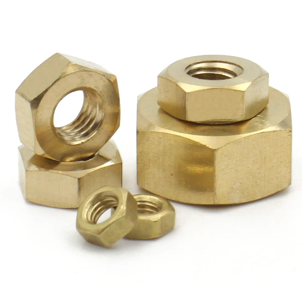 1-100PCS Carbon steel with white zinc, copper plating, black nickel platingidável encanta a porca sextavada,  M2, M2.5, M3, M3.5