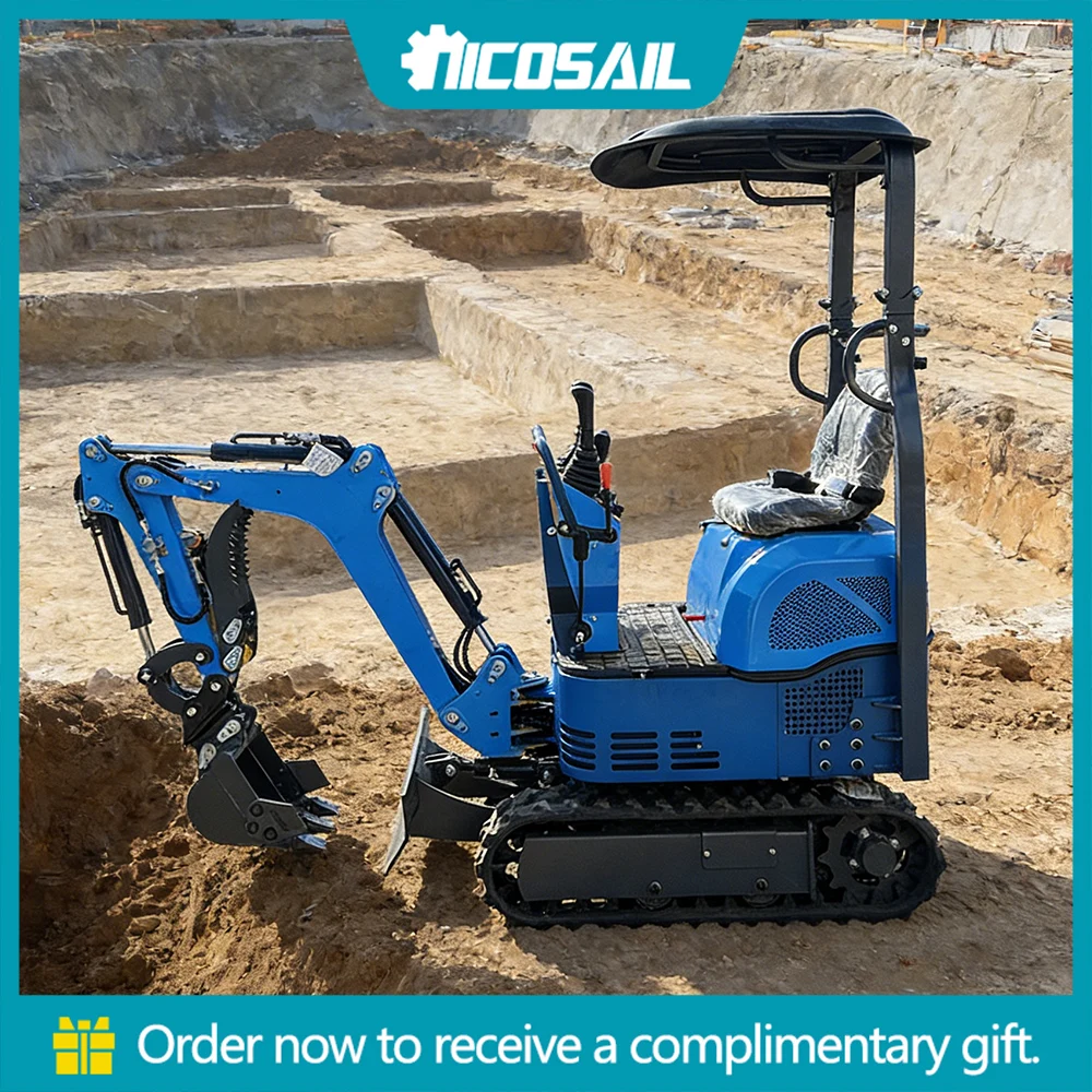 

Nicosail 0.6 Ton Mini Excavator Rugged Compact for Home Farm Municipal Greening Digging Clearing