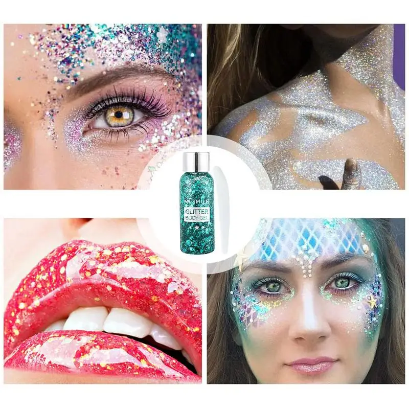 1szt Eye Glitter Nail Hair Body Face Gel Art Waterproof High Gloss Glitter Body Multifunctional Makeup Decoration Party Festival