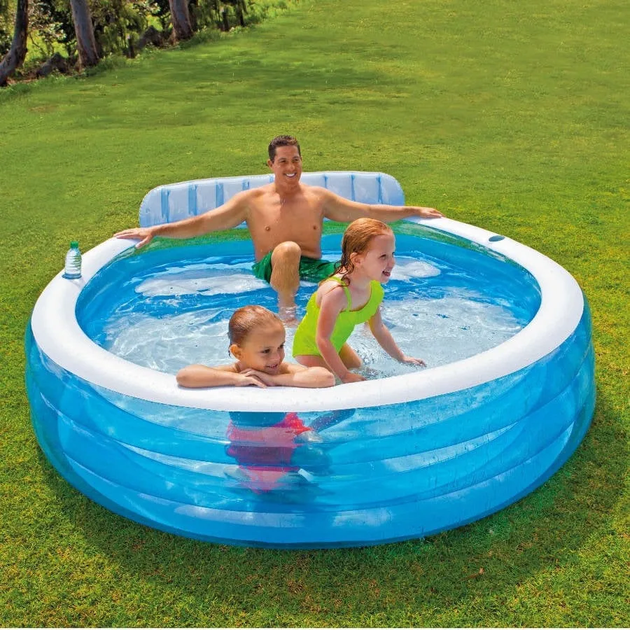 Swim Center Round Inflatable Above Ground Family Lounge Outdoor Pool