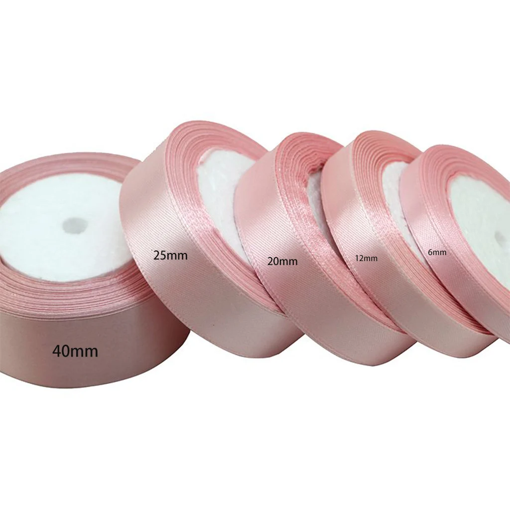 (25 yards/roll) Pink Meat Single Face Satin Ribbon Wholesale Gift Wrapping Christmas ribbons