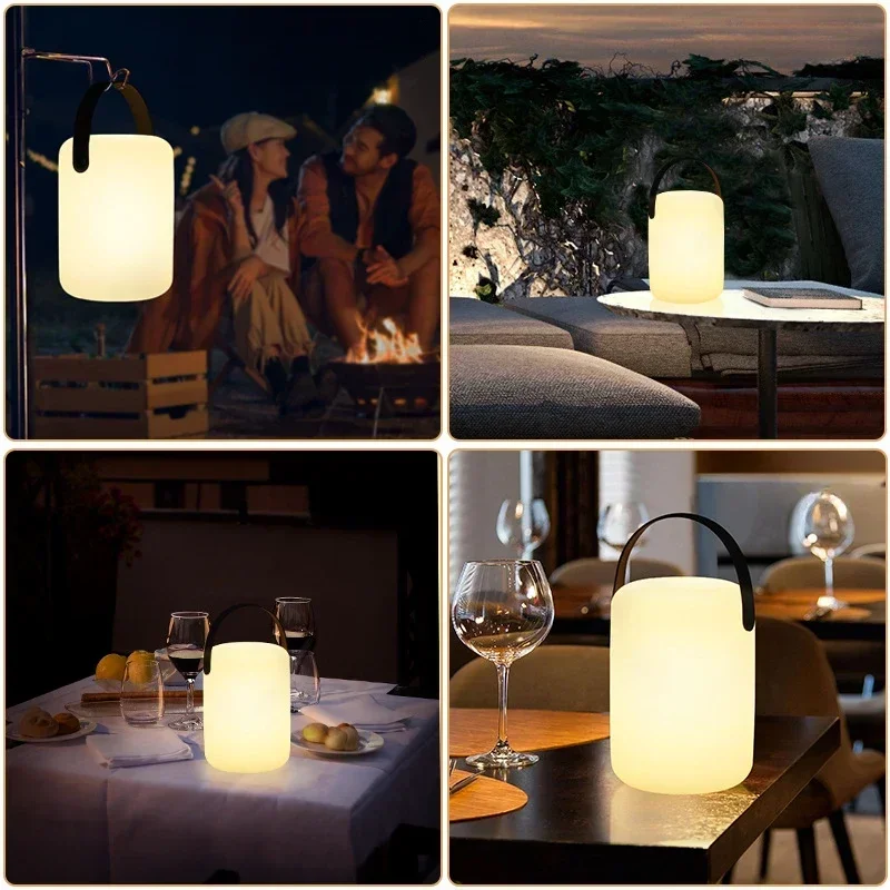 LED Lights 16color Remote Dimmable Outdoor Bar Camping Tent Lamp Portable Table Decor Lamps USB Rechargeable Portable Lantern