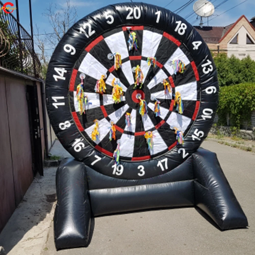 

Free Door Shipping 3mH Black Inflatable Dart Board for Indoor Outdoor Party Rental Blow Up Carnival Darting Throwing Game Toys