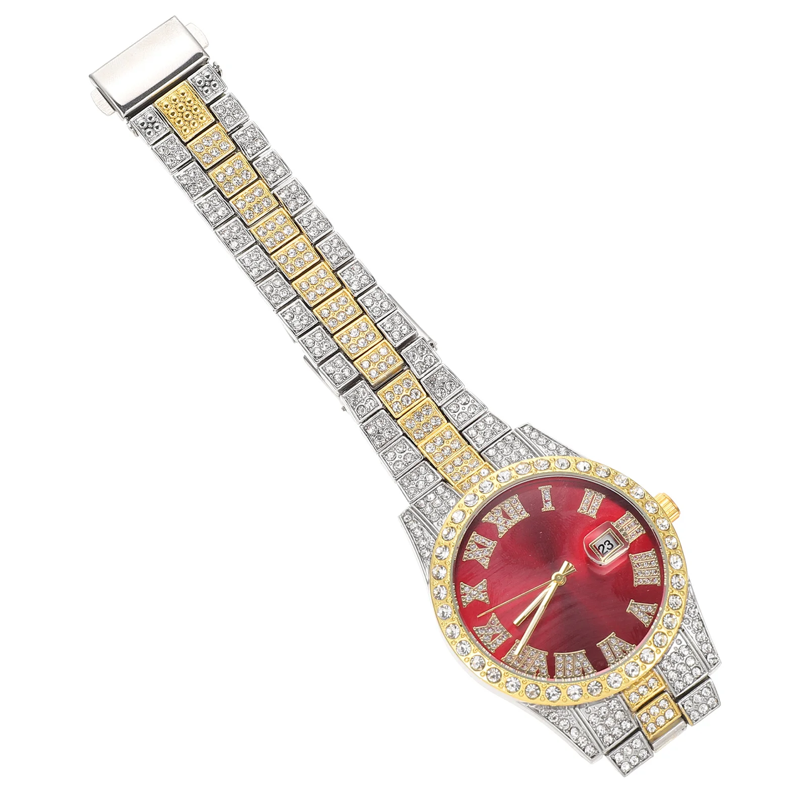 

Men Watch Stainless Steel Glass B Quartz Adjustable Business Red High end Decorative Wristwear Precise Movement Lightweight Gift