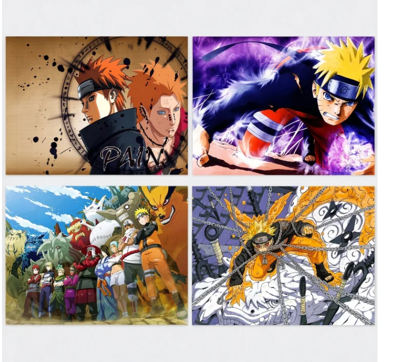 Japanese Anime Naruto Character Poster Sasuke Kakashi Wall Art Painting Dorm Internet Study Decoration Birthday Holiday Gift