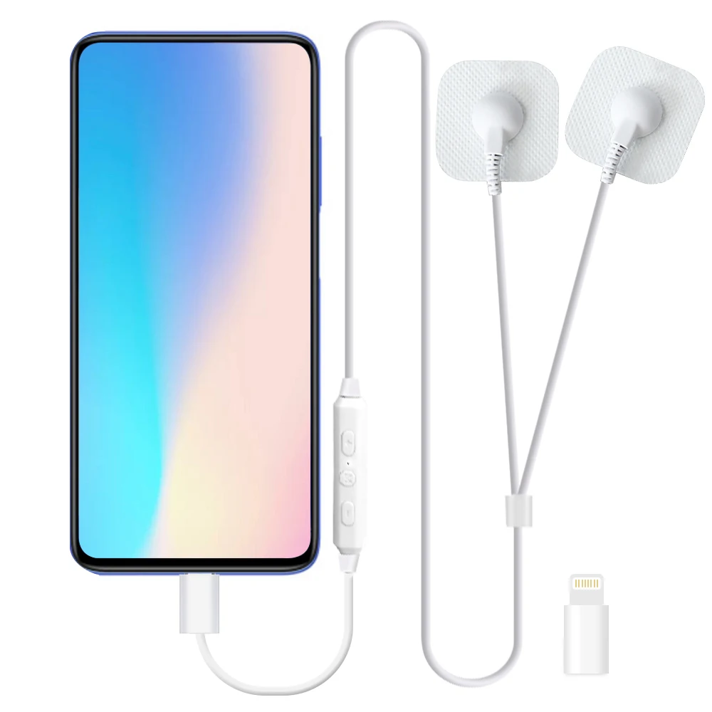 

Smartphone Connection USB Portable Tens Pulse Acupuncture Therapy Body Massager Mobile Phone Control EMS Muscle Stimulator