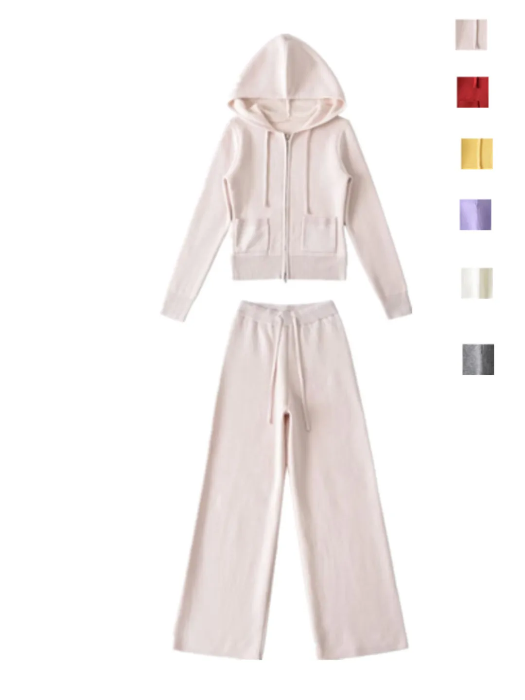 

Spicy Girl Fce Вязаный комплект на подкладке Толстовка Кардиган Утягивающий топ Верхняя одежда Широкие брюки Драпированные прямые брюки длиной до пола