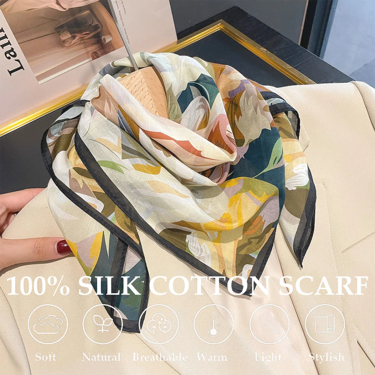 

Новый 100% натуральный шелковый шарф, модный роскошный квадратный шарф 65xm, женский атласный шарф на шею, бандана для волос, головной платок, шаль, хиджаб, Echarpe