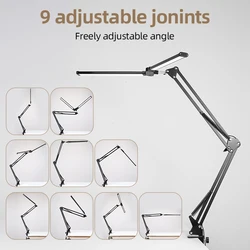 Desk Lamps Double Head LED Stepless Dimmable Led USB Table Lamp for Office Study Reading Lighting Fixture Computer Monitor Light