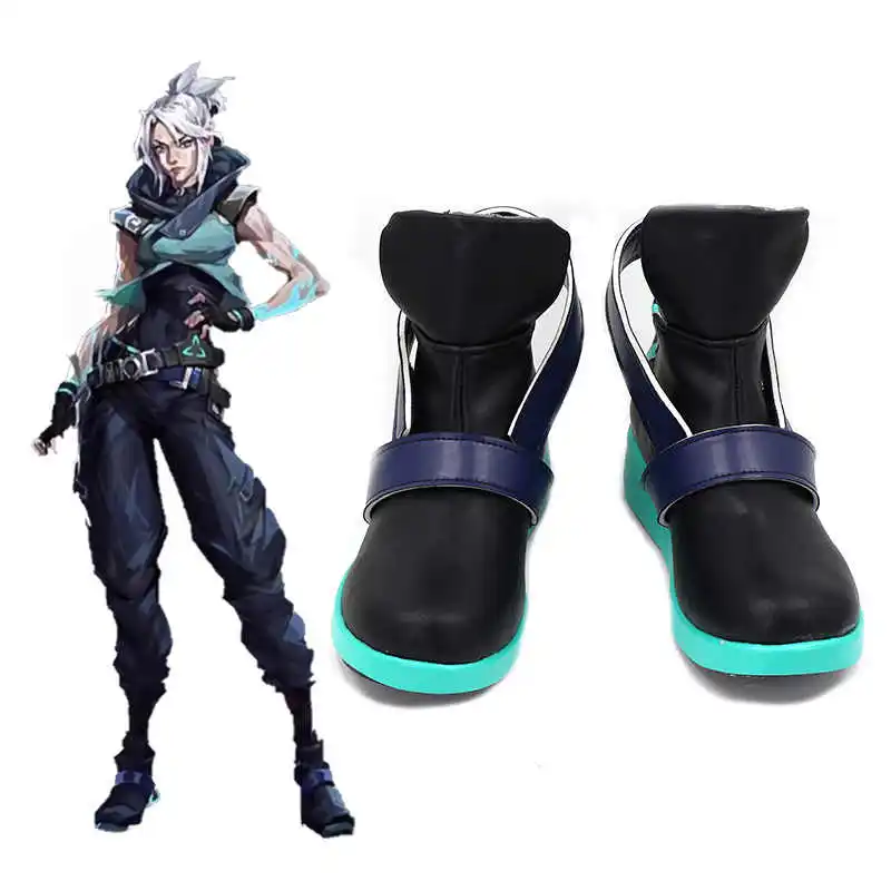 Spiel VALORANT Joon-Hee Cosplay Schuhe Frauen Männer PU Leder Stiefel Halloween Party Kostüm Prop