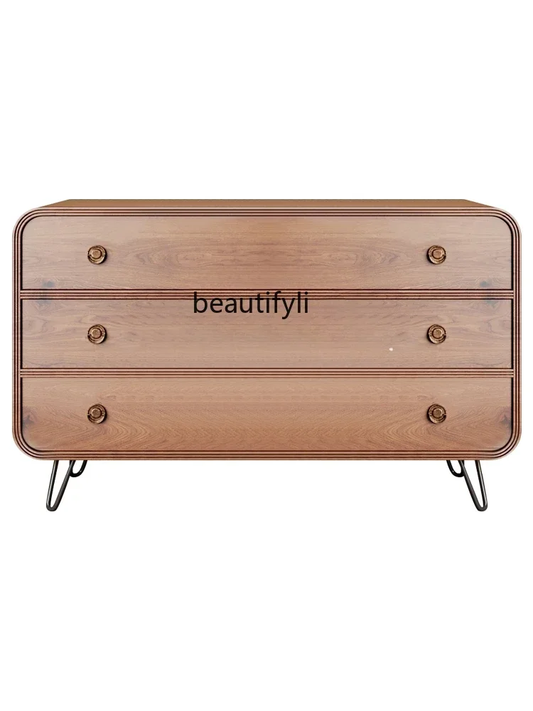 a029  American retro drawer dining side three-bucket cabinet wabi-sabi locker furniture