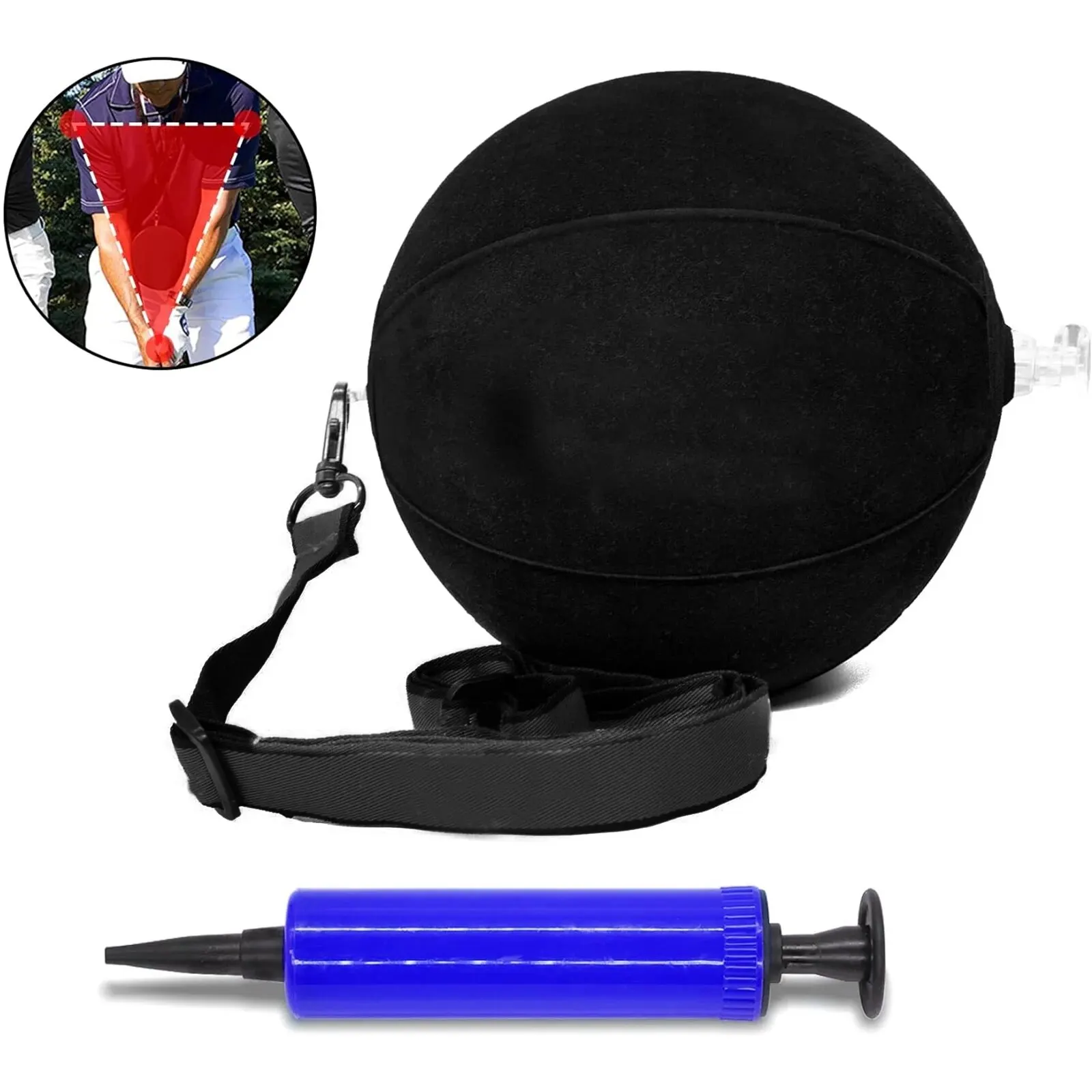 Golf Swing Training Aids Smart Ball Trainer with Inflator Pump for Posture Correction Adjustable Intelligent Arm Motion Guide