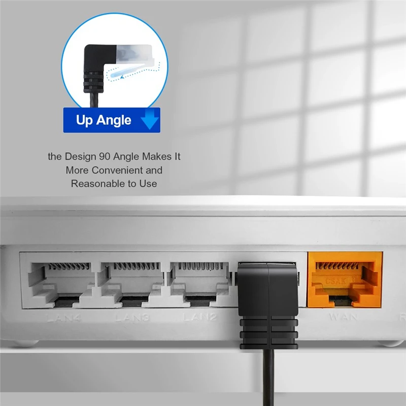 Cat 8 Ultra Slim Cat 6 7 Ethernet Cable SFTP RJ45 Network Lan 90 Degree UP Down Left Right Angle Internet RJ45 Ethernet Cord