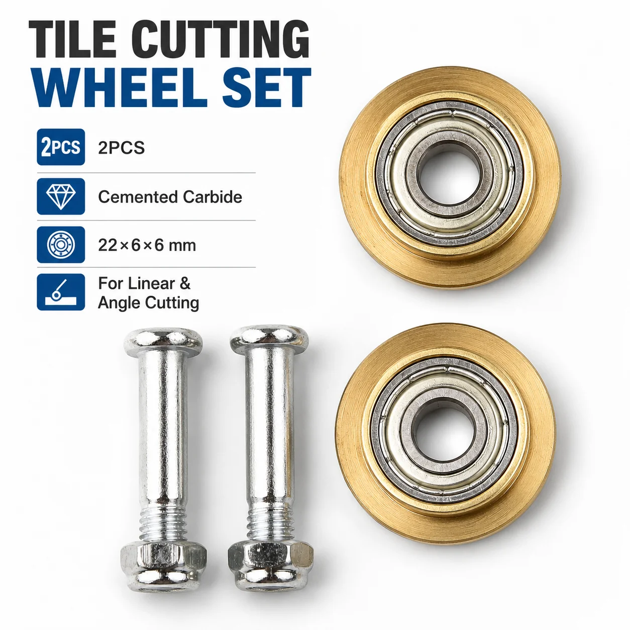 High Quality Cutting Wheel Tile Cutting Tool 2x Anti-skid Tiles Tile Cutting Machine Tools 22*6*6mm Cemented Carbide