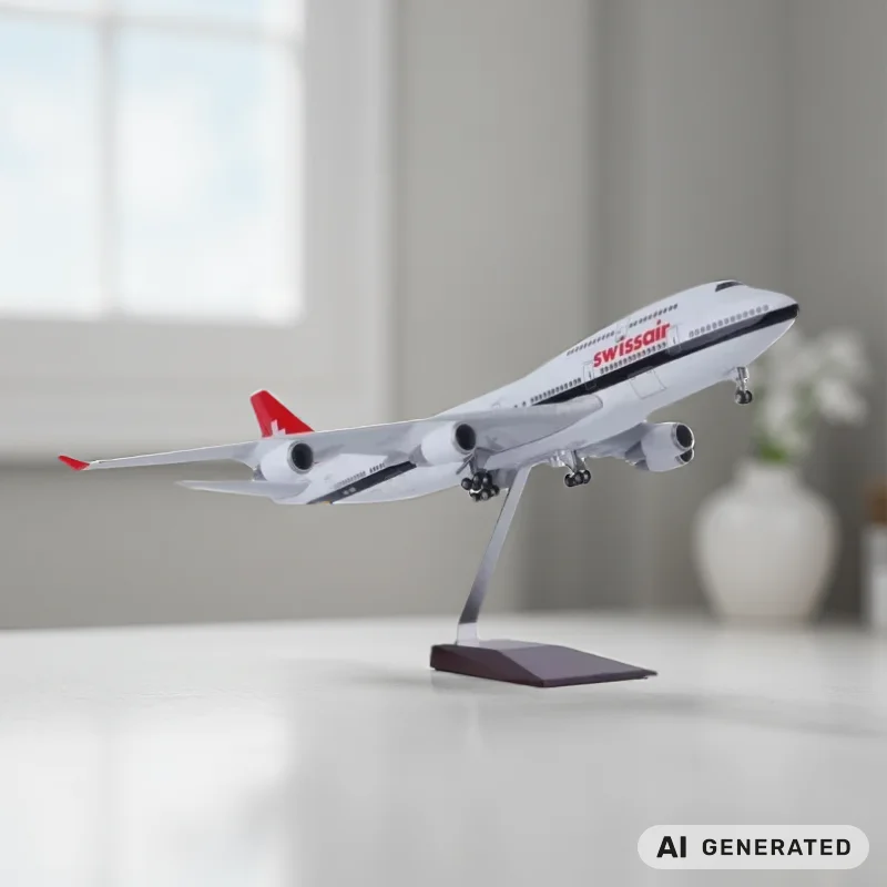 1:150 Scale Aircraft 47cm Swiss Air B747 Airplane Models Diecast Resin Plane Kit Souvenir Hobby For Aviation With Landing Gear