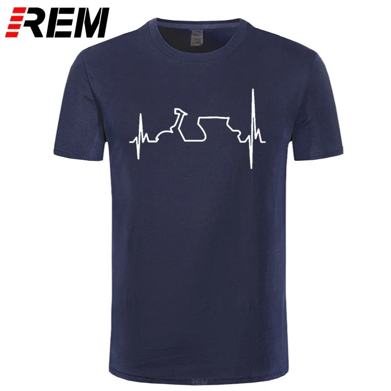 Cotton T Shirt Funny Vespa Heartbeat T-shirts Men Harajuku Shirt Hip Hop Tees Tops Harajuku Streetwear Fitness