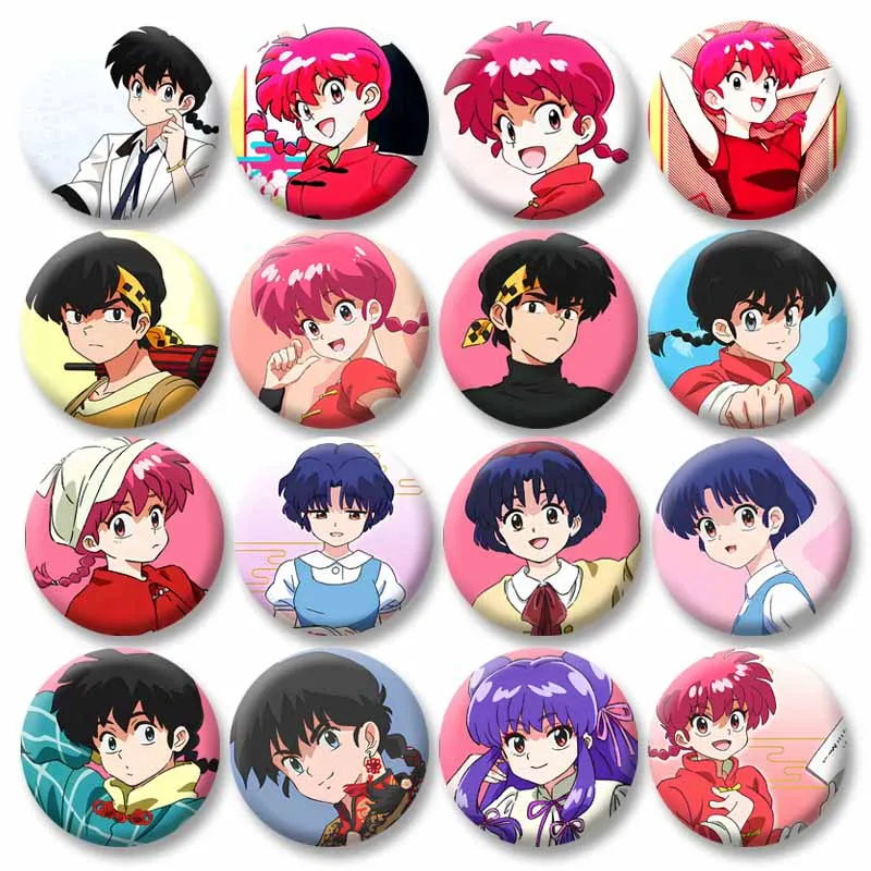

Vintage Anime Ranma ½ Button Brooch Custom Cartoon Cosplay Badges Y2K DECOR Backpack Hat Shirt Lapel Pins Accessories Toys Gifts