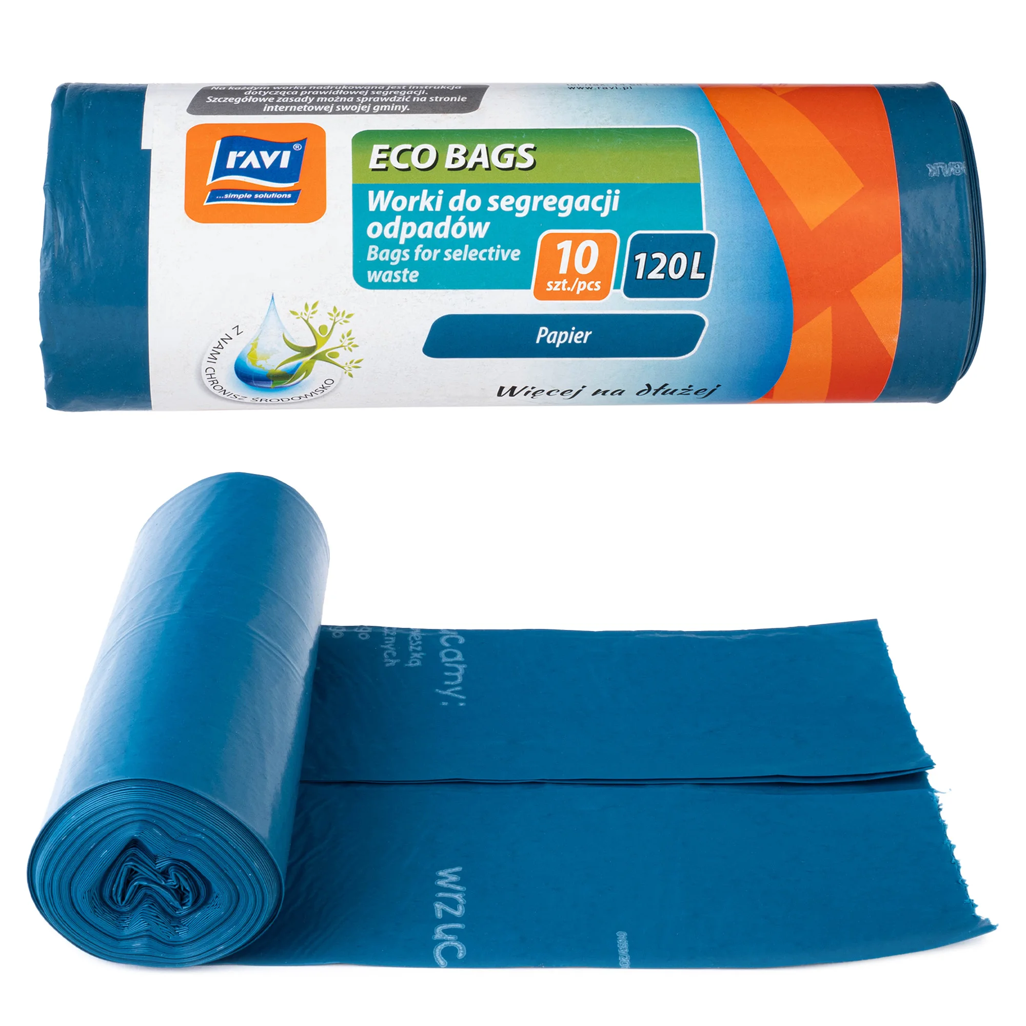 أكياس قمامة قوية سعة 120 لتر من رافي، 10 قطع لورق النفايات #2