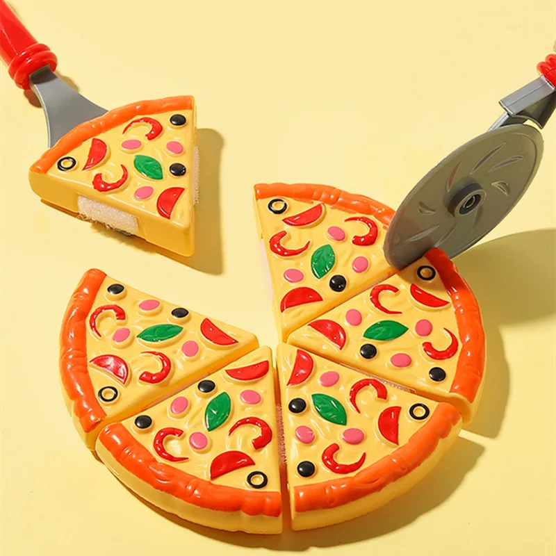 Simulação Pizza Cutting Toy Set para Crianças, Finja Brincar, Fast Food, Cozinhar, Cozinha, Montessori Presentes Educativos