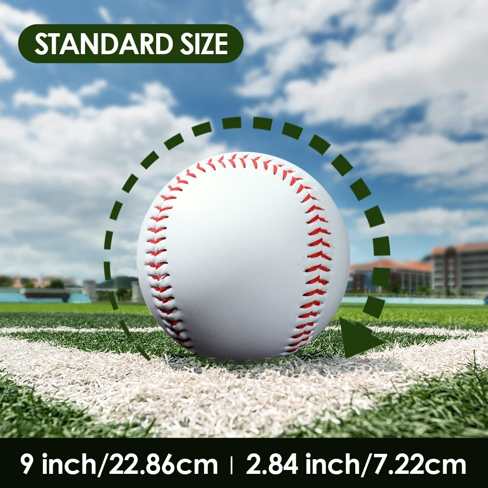 Kfseert 12-Pack Standard Size 9in PVC Cork-And-Rubber Core Baseballs For Adults' Practice Training Equipment, Baseball For League Play, Pitching, Hitting, Batting, Fielding, Autograph, Gifts (One Dozen)