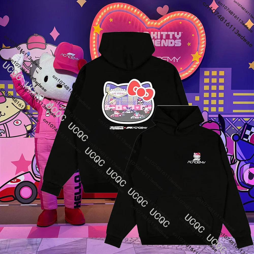 

New Hot F/one Las Vegas Grand Prix x Sanrio Hello kitty Men's Racing Car Hoodie Racing Casual Autumn Winter Hoodie Xmas Gifts