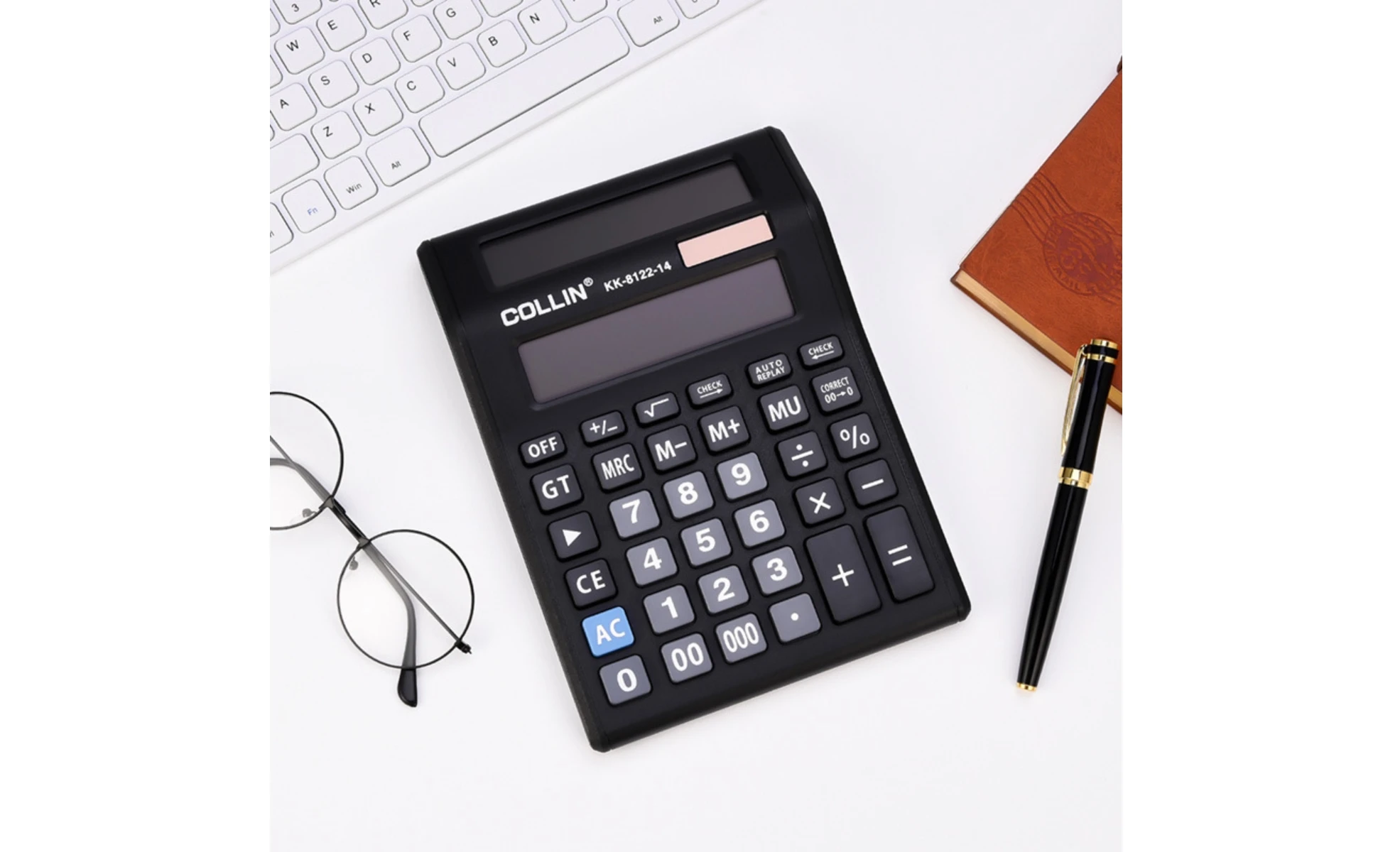 Double Display Calculator Black 14-Digit Calculator for Shop