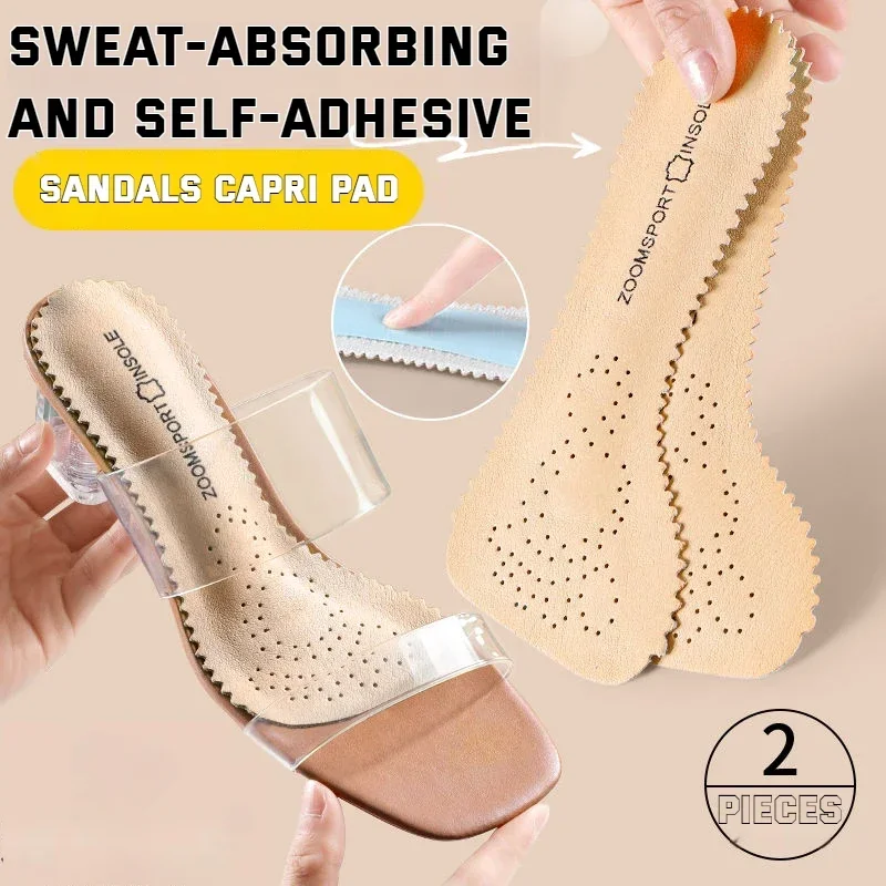 1Pair Latex Cowhide Non-Slip Shoe Pads Women's Arch Support Insole for Sandals High Heels Seven-Point Shoes Foot Sole Care 2