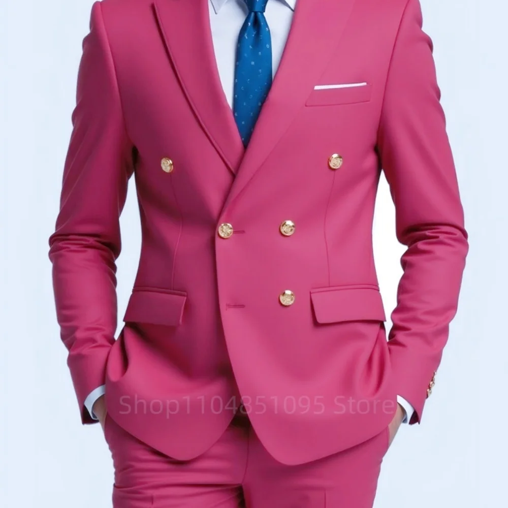 مودا 2 قطعة الرجال الزفاف سترة سهرة مزدوجة الصدر رفقاء التدخين الأعمال سليم صالح ملابس كاجوال للرجال