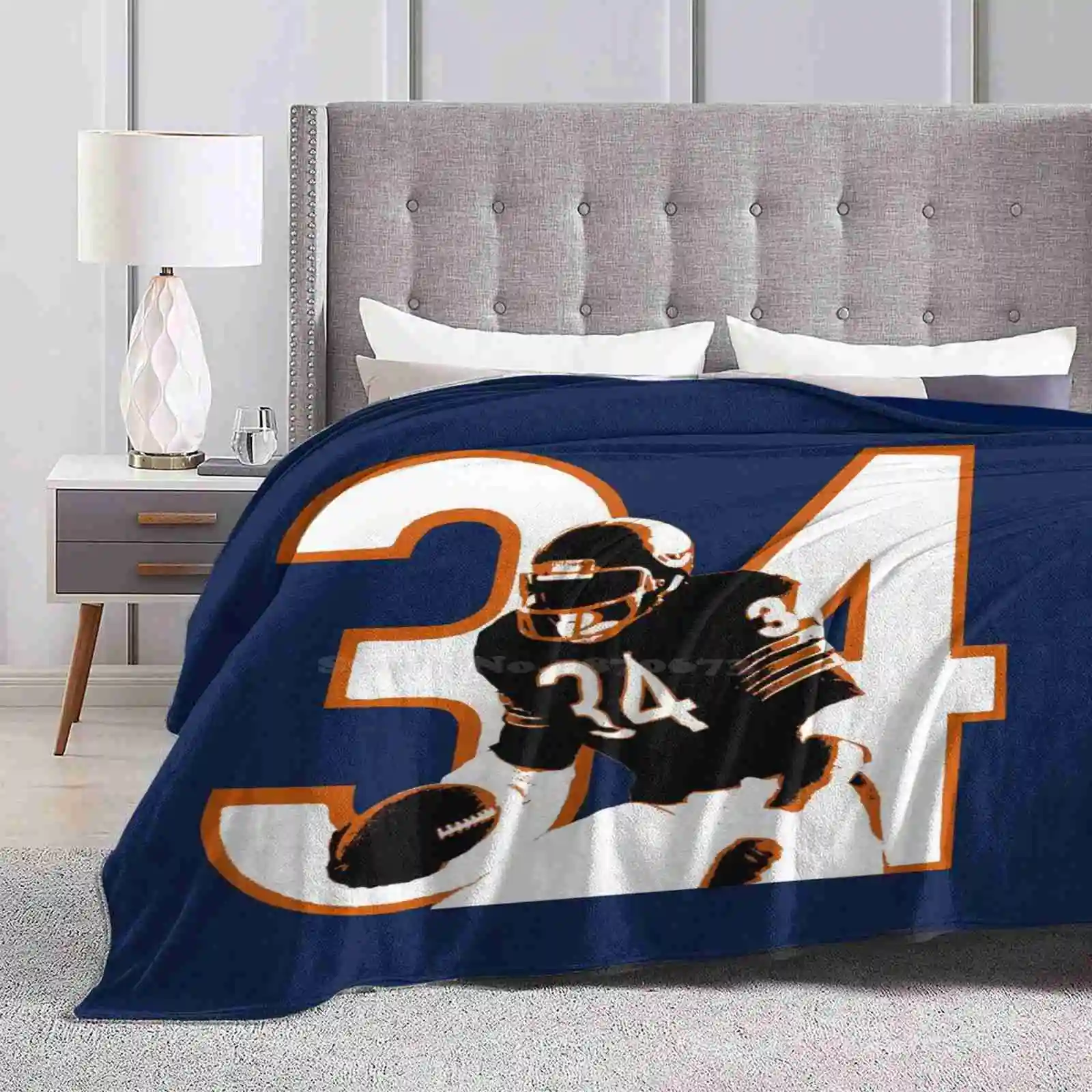 Walter Payton Creative Design Light Thin Soft Flannel Blanket Walter Payton Chicago Da Bears Sweetness 34 Legendary Champion