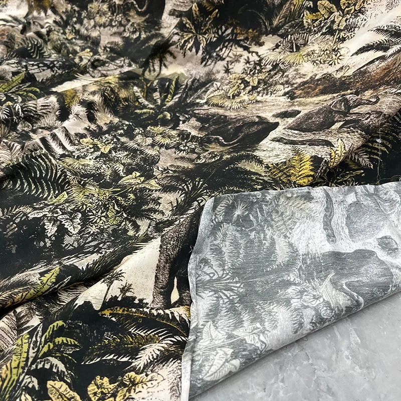 Animal Printed Poplin Cotton Fabric Brand Fashion Design Soft Polyester Matrial Satin Cloth for Dress for Sewing Per Meter