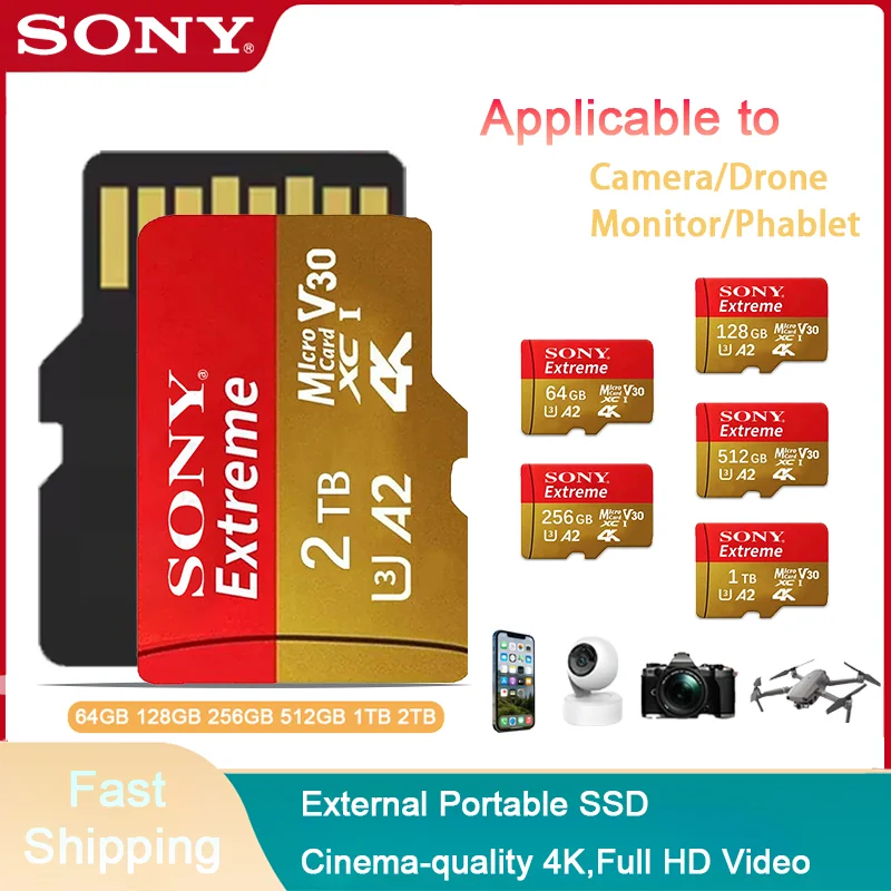 

SONY Extreme High Speed Flash Card 2TB Storage 256GB 1TB 512GB Micro SD/TF Large Capacity Memory Card for Laptops PCs MACs