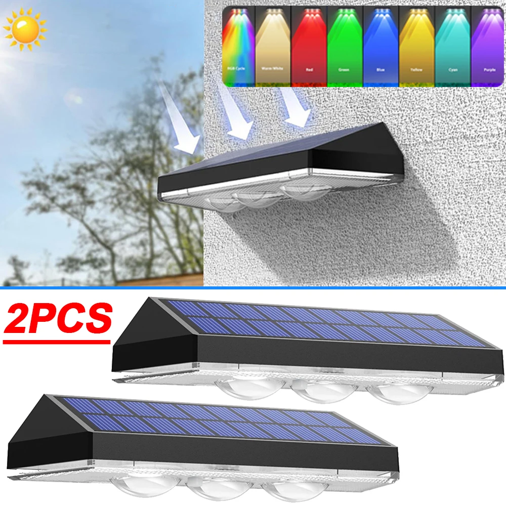 Solar Wall Light LED Wall Washer Lamp Waterproof Outdoor LED Wall Lights Courtyard Balcony Garden Decorations Lighting