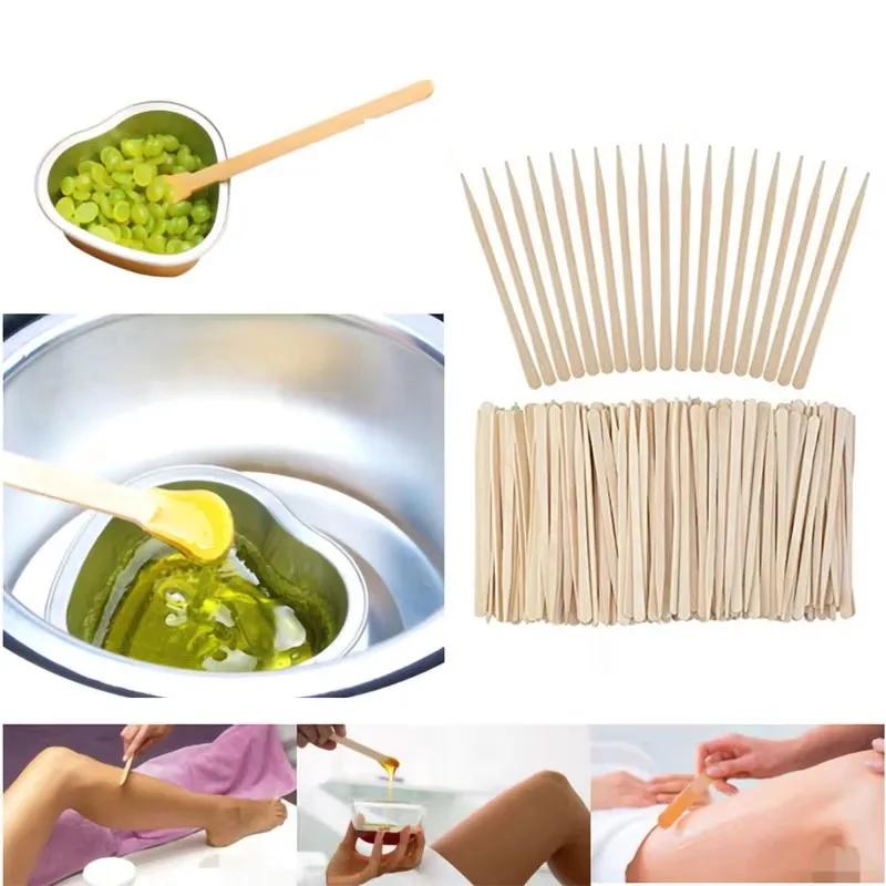 

100-500Pcs Disposable Waxing Wax Wooden Bamboo Sticks Spatula Tongue Depressor Kit Hair Removal Cream Depilatory Beauty Tool