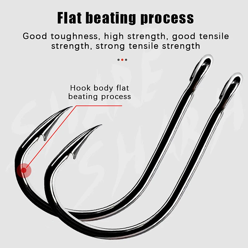 500pcs/set Fishing Hooks Carbon Steel Black Fishhooks With Retail Box Mixed Size Barbed Jig Hook Fishing Accessories 3#-12#