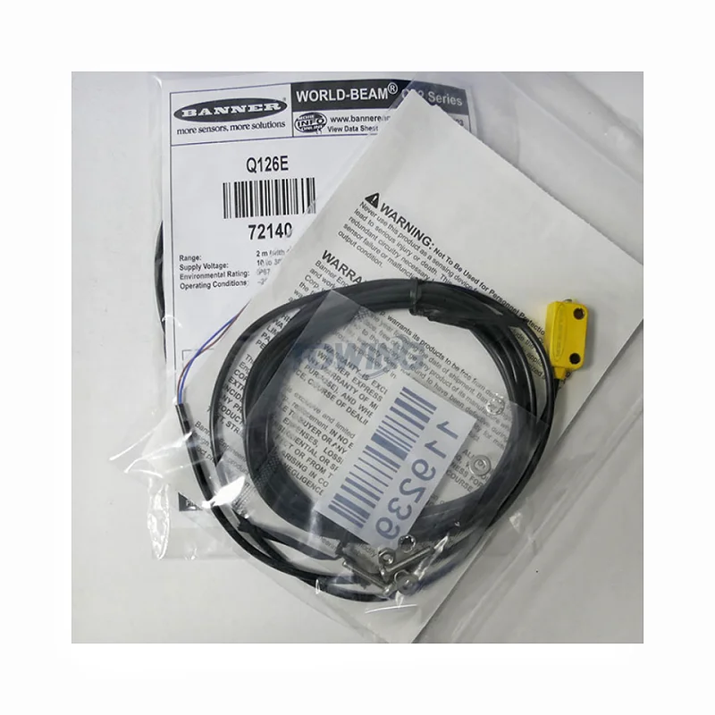 100% New and Original BANNER Range 2 m Input 10-30 VDC Photoelectric Sensor Q126E 72140 in Stock Now Inquiry Price