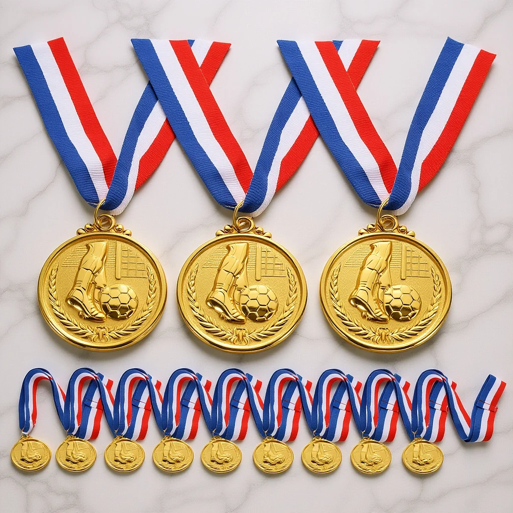 12 قطعة جوائز كرة القدم المعدنية للطلاب جائزة مسابقة كرة القدم الميداليات الرياضية مسابقة مكافأة الشرف سبائك الزنك ميداليات معلقة #6