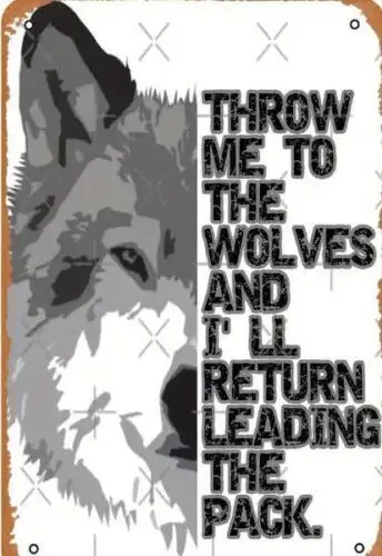 MOTIVATION WOLF METAL TIN SIGN 