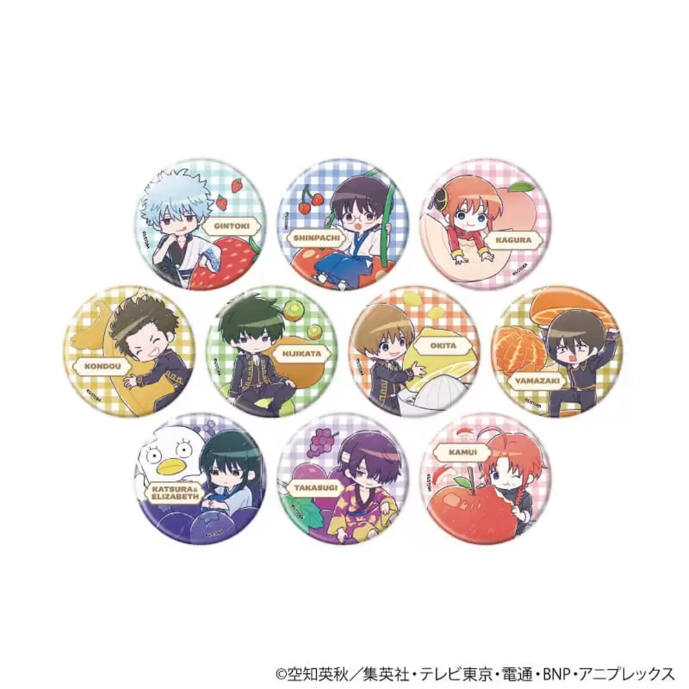 

58 мм аниме Gintama официант Саката Gintoki Sadaharu Hijikata Toushirou косплей костюм значок булавка SPTE жесть брошь ﻿ Опора