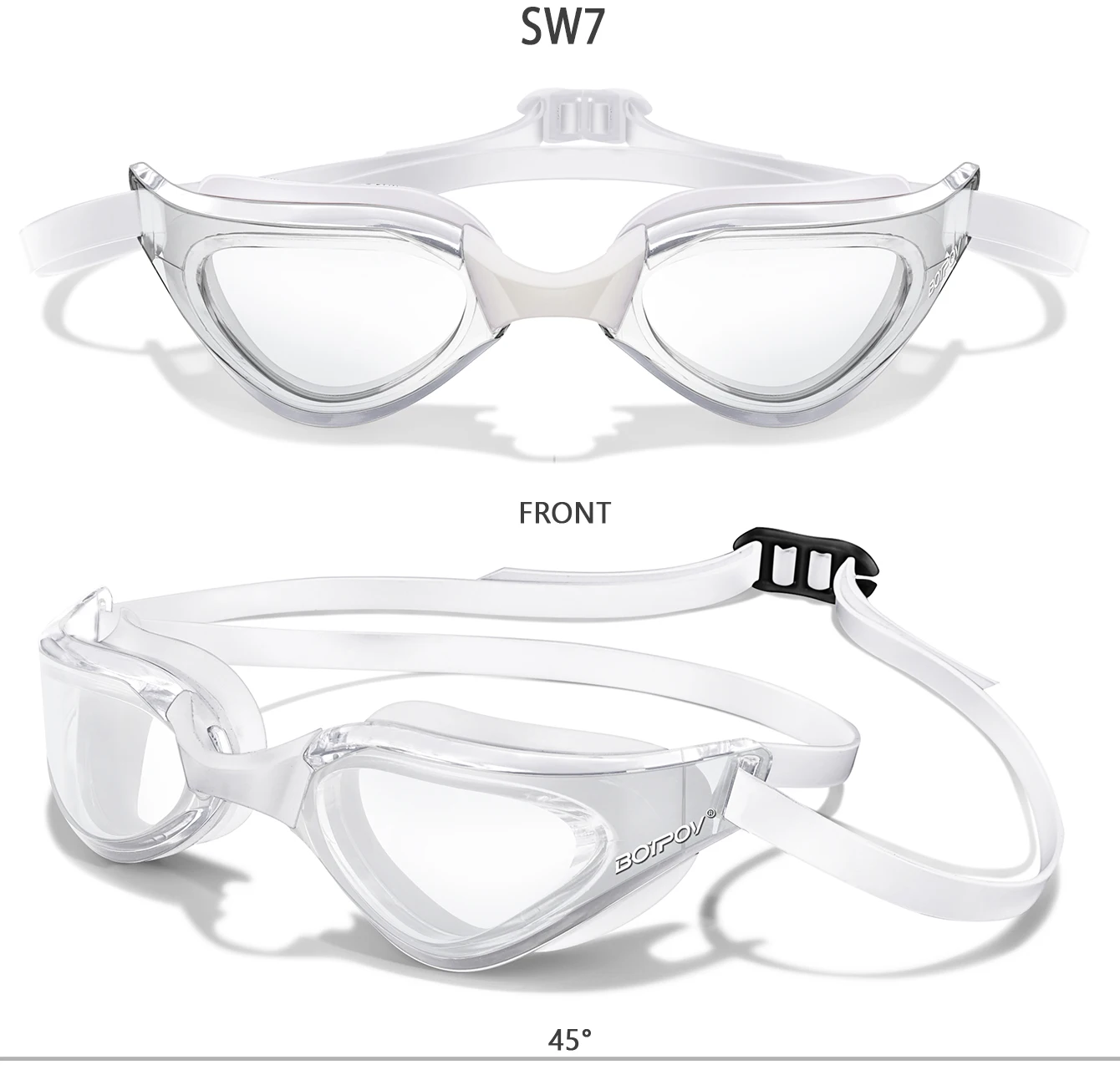 Schwimmbrille, beschlagfrei und klare Sicht, kein Auslaufen, schnell verstellbarer Riemen in verschiedenen Linsenfarben – Detail 11