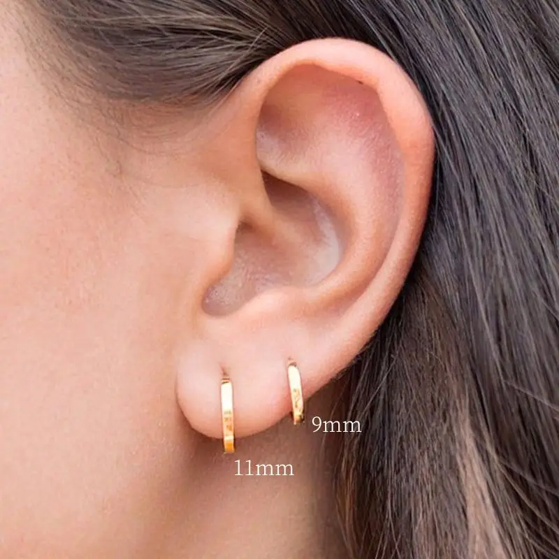 925 Sterling Silver Ear Needle Minimalist 6mm/8mm/10mm Hoop Earrings for Women Fashion Round Earrings Fine Jewelry Accessories
