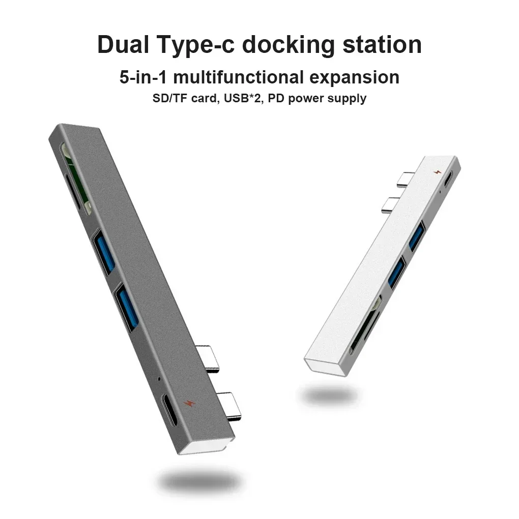 

Type-C port hub TF card reader distributor adapter and Macbook Pro Silver 2 Type-C USB2.0 port card reader slot and more