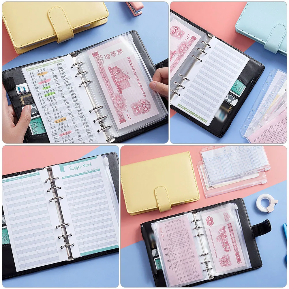 24 قطعة بطاقات الميزانية ستة حفرة تصميم المحمولة تتبع النفقات ورقة للسفر الأعمال مكتب العملي فضفاضة ورقة الميزانية #2