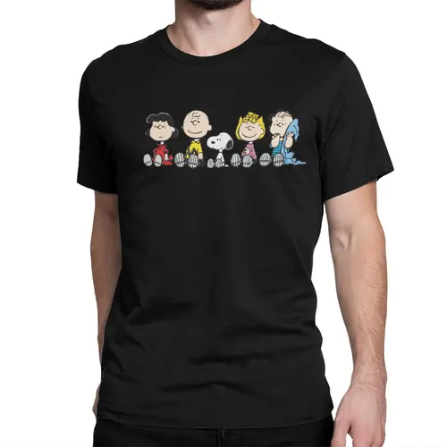 Imagen 2 del producto Camiseta de maní de perro de dibujos animados de Snoopys para todas las estaciones, camiseta Unisex 100% de algodón, ropa de manga corta