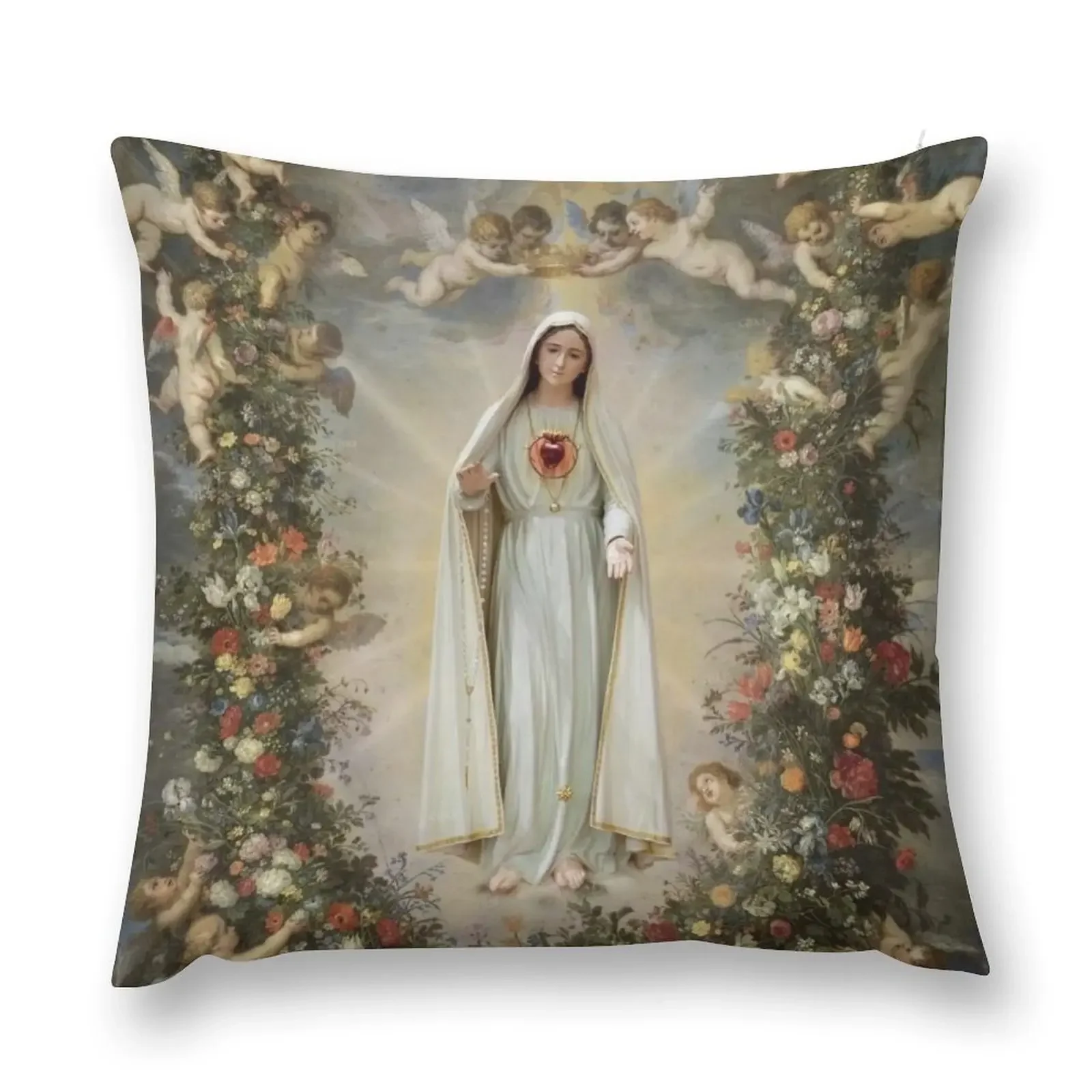 

Virgin Mary Immaculate Heart of Mary Mother of God Our Lady Throw Pillow Sofas Covers Cushions Home Decor pillow