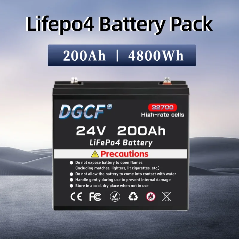 

24V LiFePO4 Battery 100Ah /120Ah /150Ah /200Ah LiFePO4 Battery 24V Support BMS 8000+ Cycles Times For Solar Boat No Tax