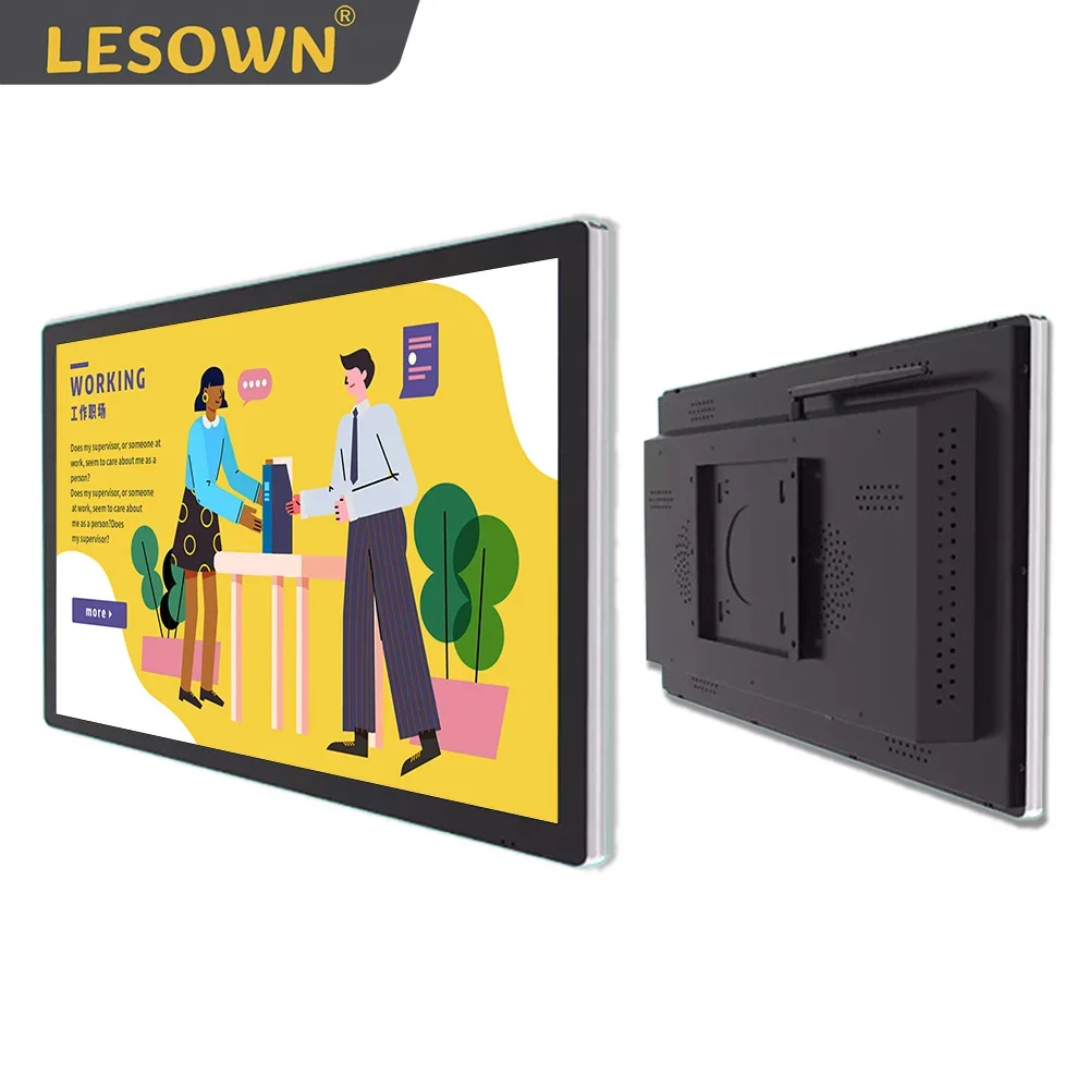 LESOWN FHD 1920x1080 32 inch Monitor USB Capacitive Touch Screen VESA Compatible with HDMI VGA Display for Desktop Computer