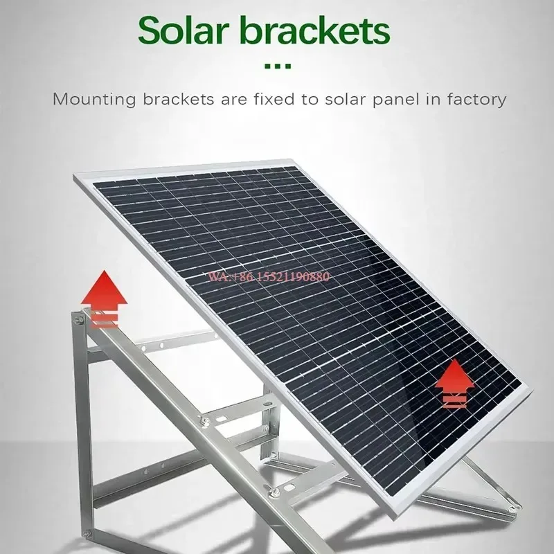 WMWMNU for 12V 24V 48V DC Output Solar Energy System DIY Solar Power Battery Kit with 100W Solar Cell